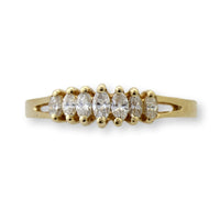 Vintage 14K Yellow Gold Seven-Stone Marquise Diamond Ring – .21 CTW