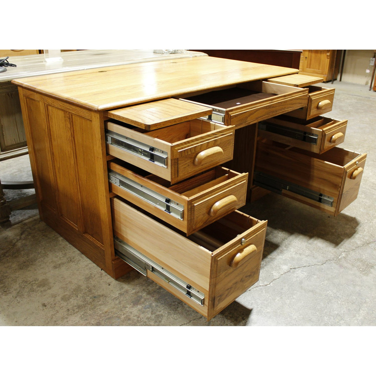 Oak Double Pedestal Desk