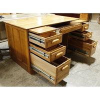 Oak Double Pedestal Desk