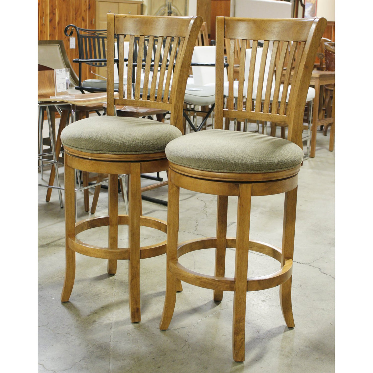 Hillsdale Furniture Pair of Wooden Swivel Bar Stools