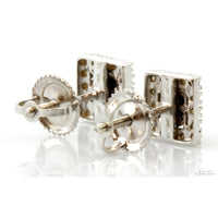 .26ctw Black & White Diamond 10K White Gold Stud Earrings