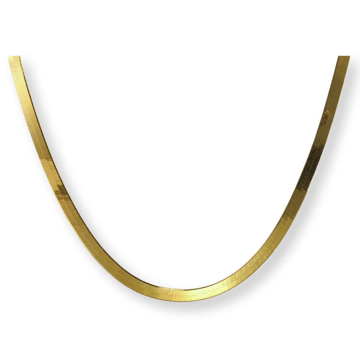 Vintage Italian 14K Gold 4mm Herringbone Chain Necklace