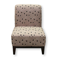 Beige Floral  Slipper Chair