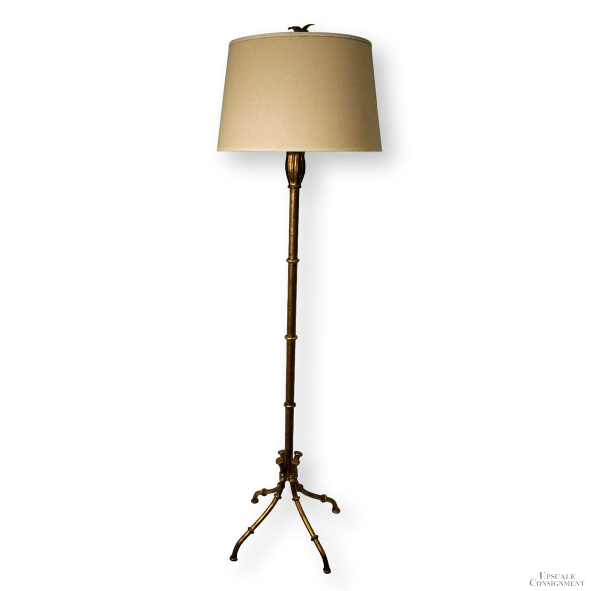 Gold Gilt Bamboo Motif Floor Lamp