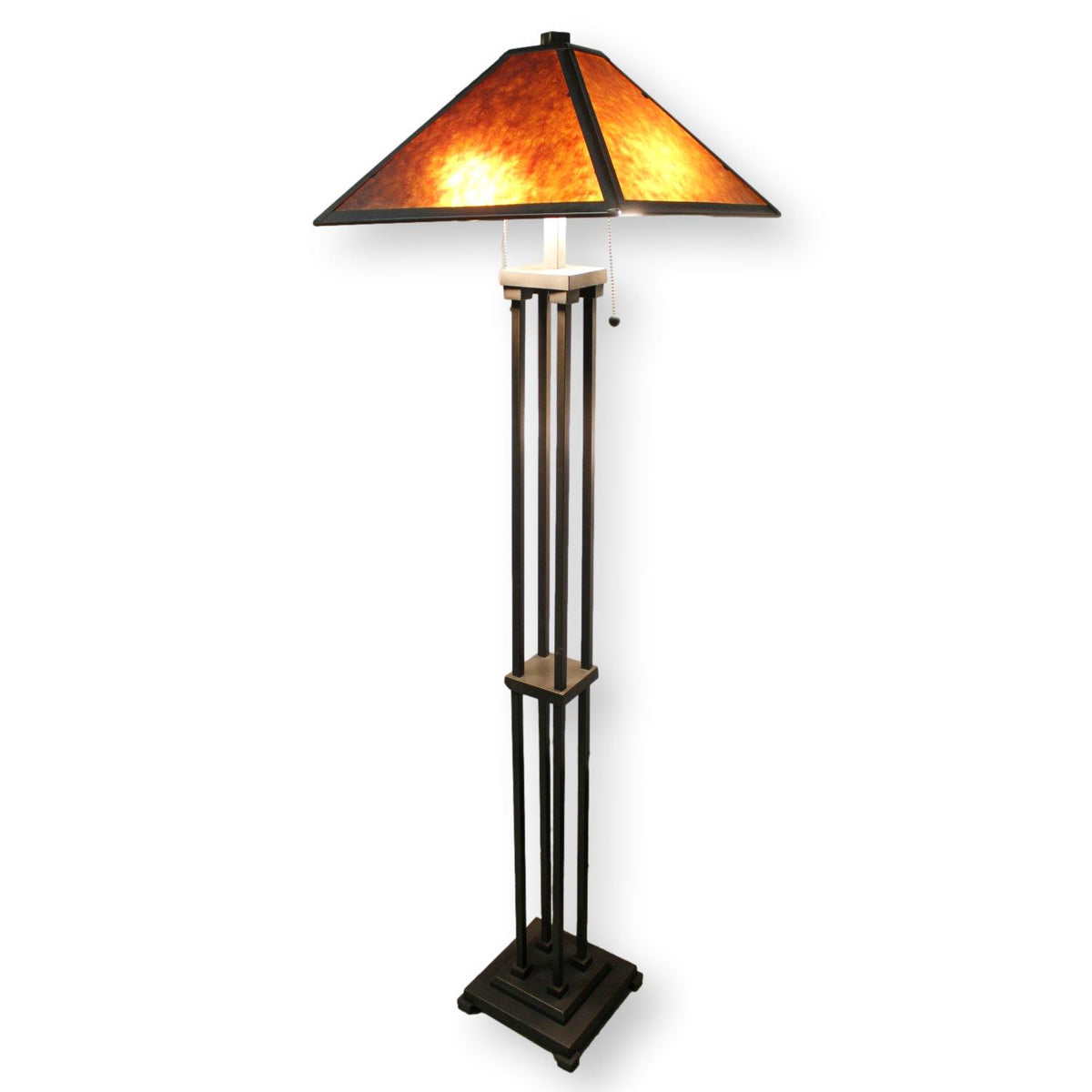 Bronze Tone Floor Lamp w/Mica Shade