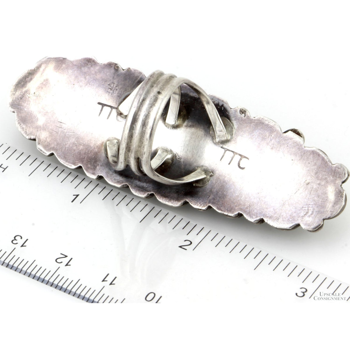 Handcrafted 2.5" Turquoise Sterling Silver Navette Ring