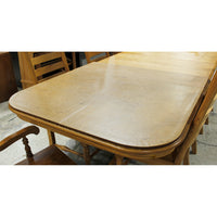 Shin-Lee Solid Oak Dining Table w/8 Ladderback Chairs