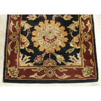 2' 6'' X 8' 1'' Burgundy/Black Wool Runner Rug