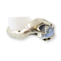 Sterling Silver Oracle Magical Moonstone Crystal Ball Ring