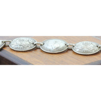 WWII Australian Sterling Silver Coin Trench Art Bracelet 1940–43