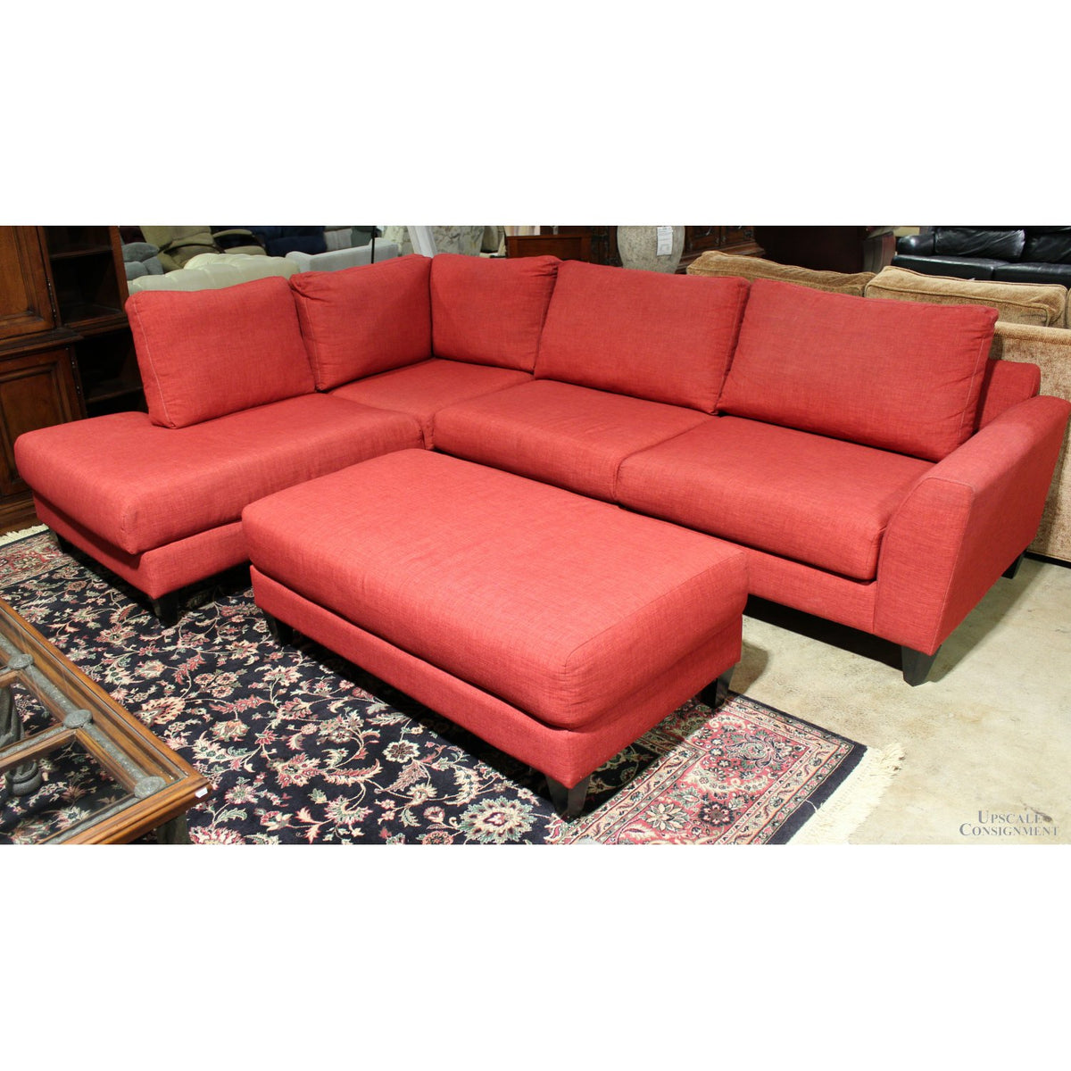 Red Sectional w/Ottoman