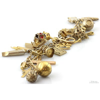 Vintage 10K Gold Charm Bracelet - 31 Charms c. 1960s