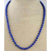 Vivid Blue 8.50mm Lapis Bead 24" Slip-On Necklace