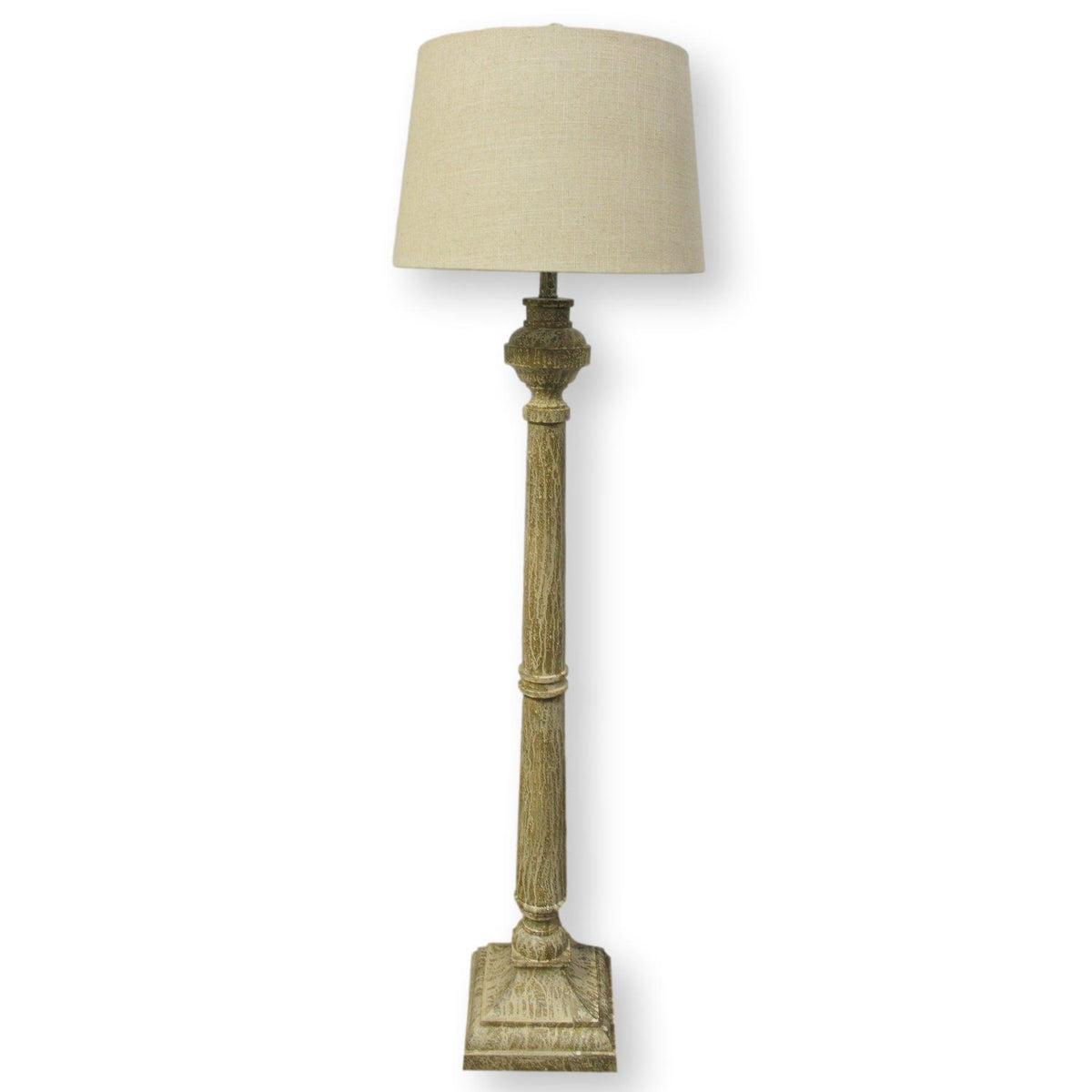 Whitewash Turned Column Floor Lamp