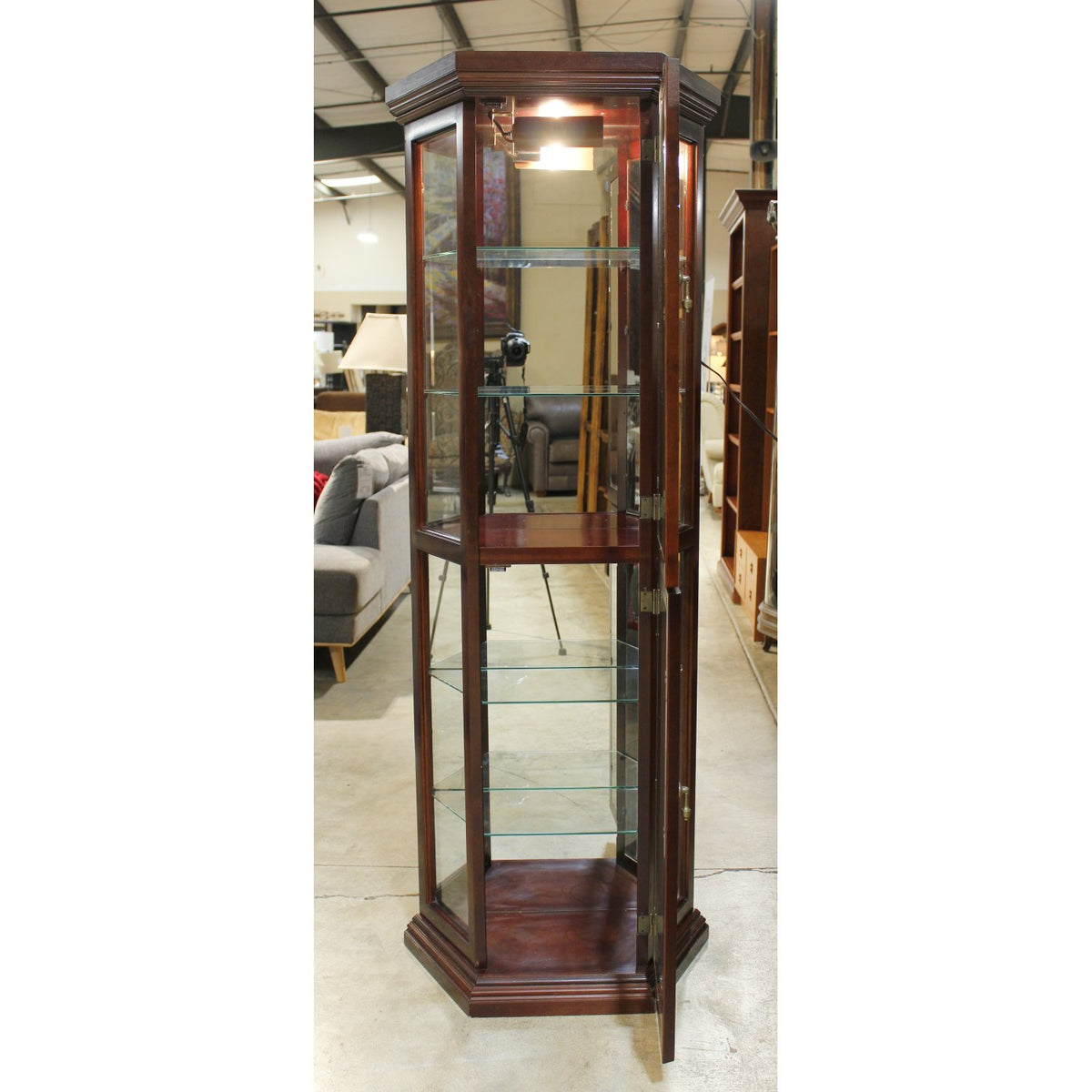 Two Door Mahogany Curio Cabinet