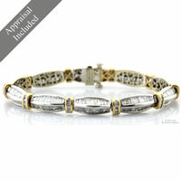 5.50 ctw Natural Diamonds 14K Gold Bracelet | Appraisal Included