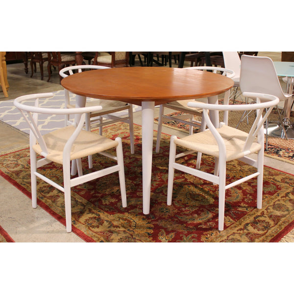 White & Wood Dinette Table w/4 Chairs