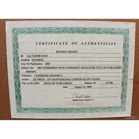 Framed Limited Edition Etching 'Kissing Grapes' by Salvador Dali