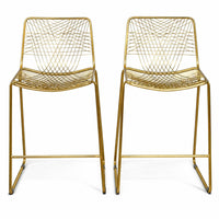 CB2 Pair of 'Alpha' Brass Wire Counter Stools