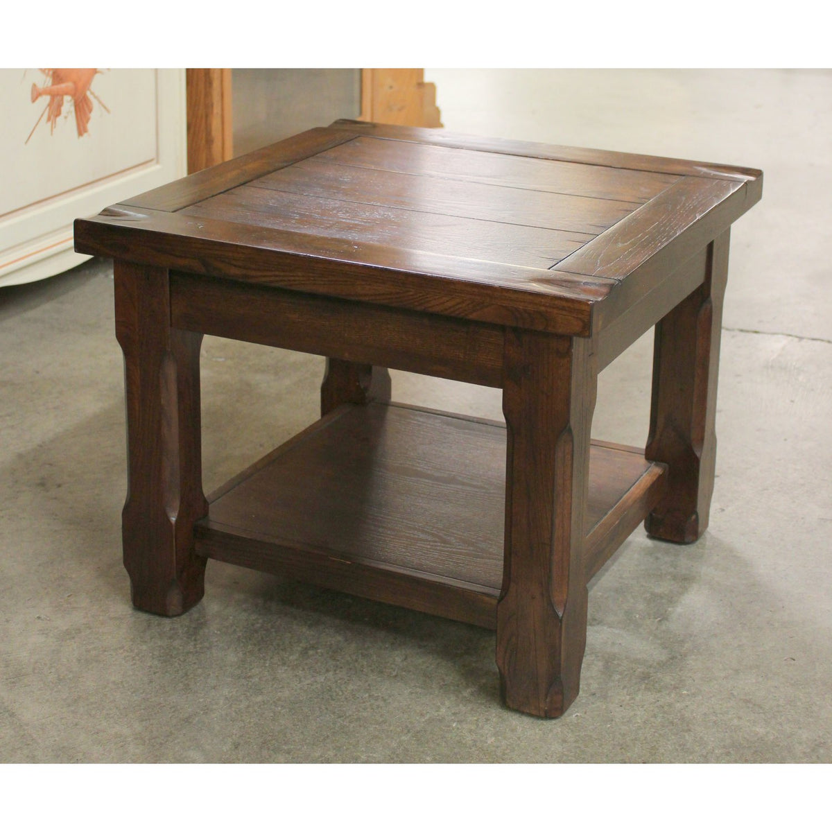 Rustic Square Oak End Table