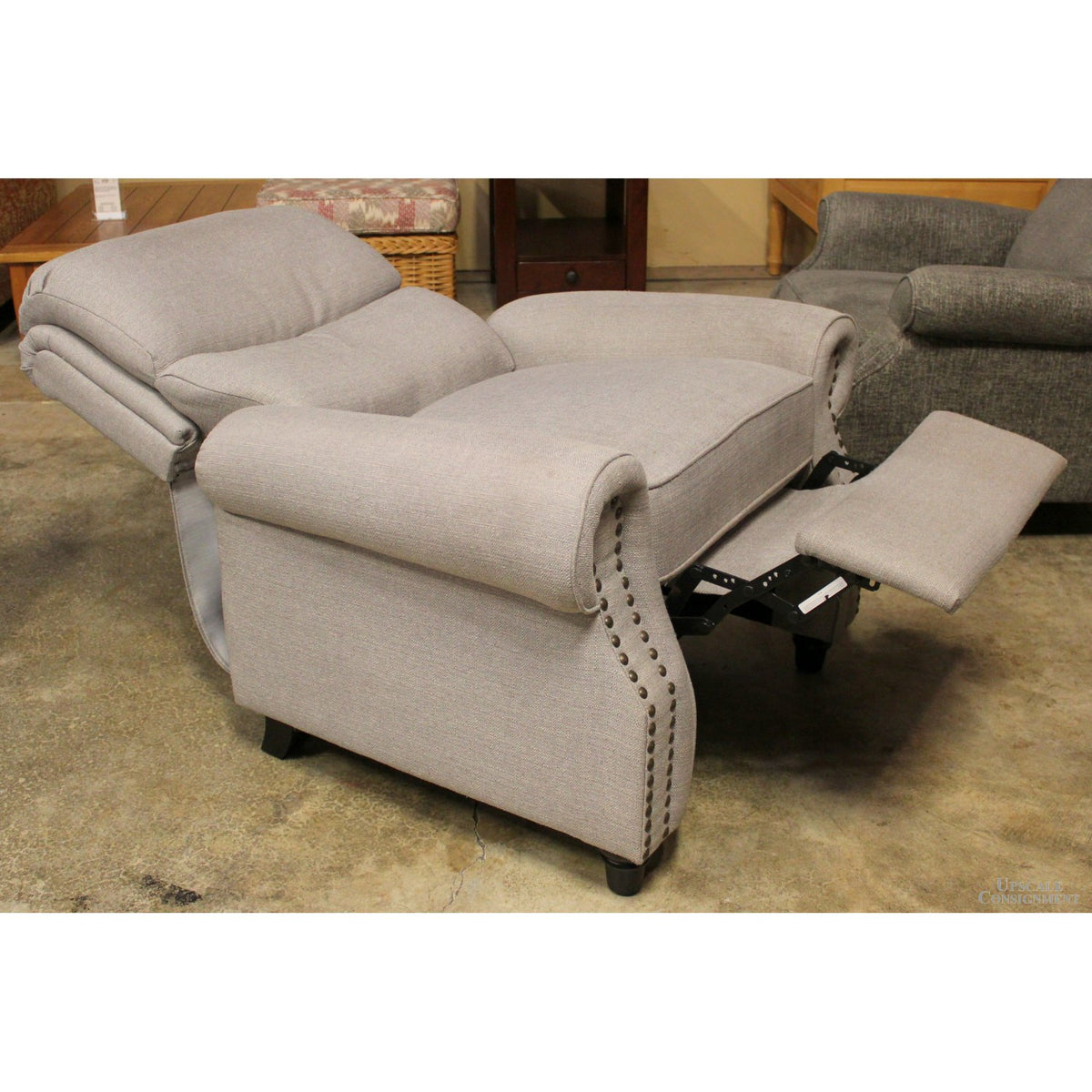 Light Gray Push-Back Recliner