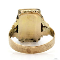 Handcrafted Brown Sard Cameo Antique Mixed Karat Gold Ring