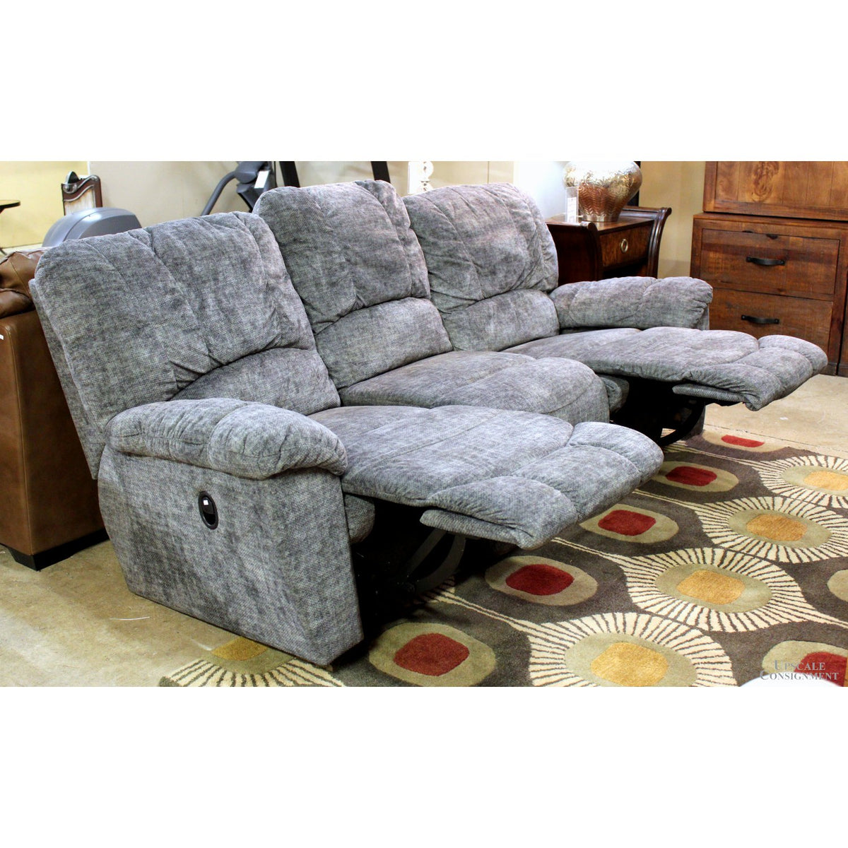 La-Z-Boy Mottled Gray Dual Reclining Sofa