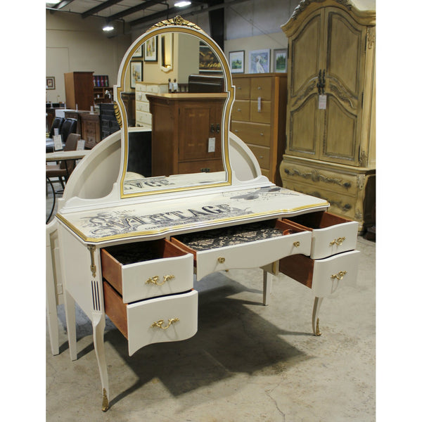French Motif Vanity w/Stool