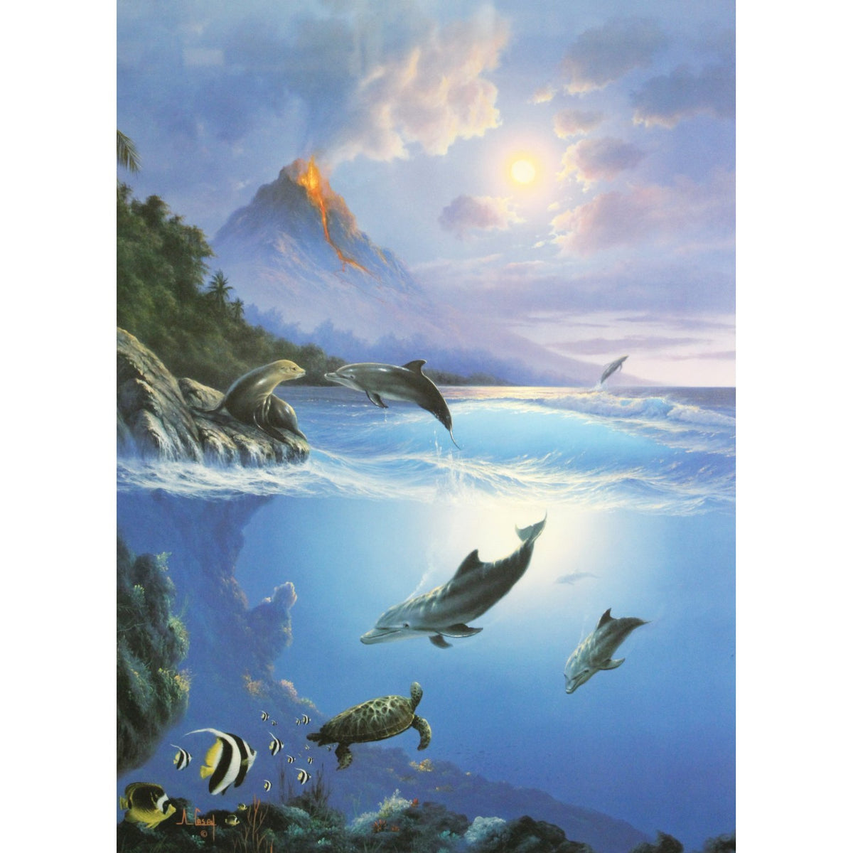 Framed Limited Edition Print " Seal With A Kiss" by Anthony Casay
