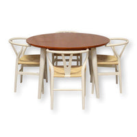 White & Wood Dinette Table w/4 Chairs