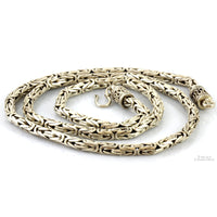 Sterling Silver 5.0mm-5.25mm(w) Byzantine Style Chain Necklace