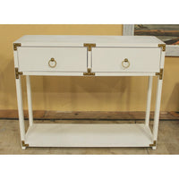 White Campaign Style Console Table