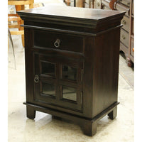 Petite Glass Pane Cabinet w/Drawer