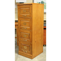 Oak 4 Drawer File Cabinet