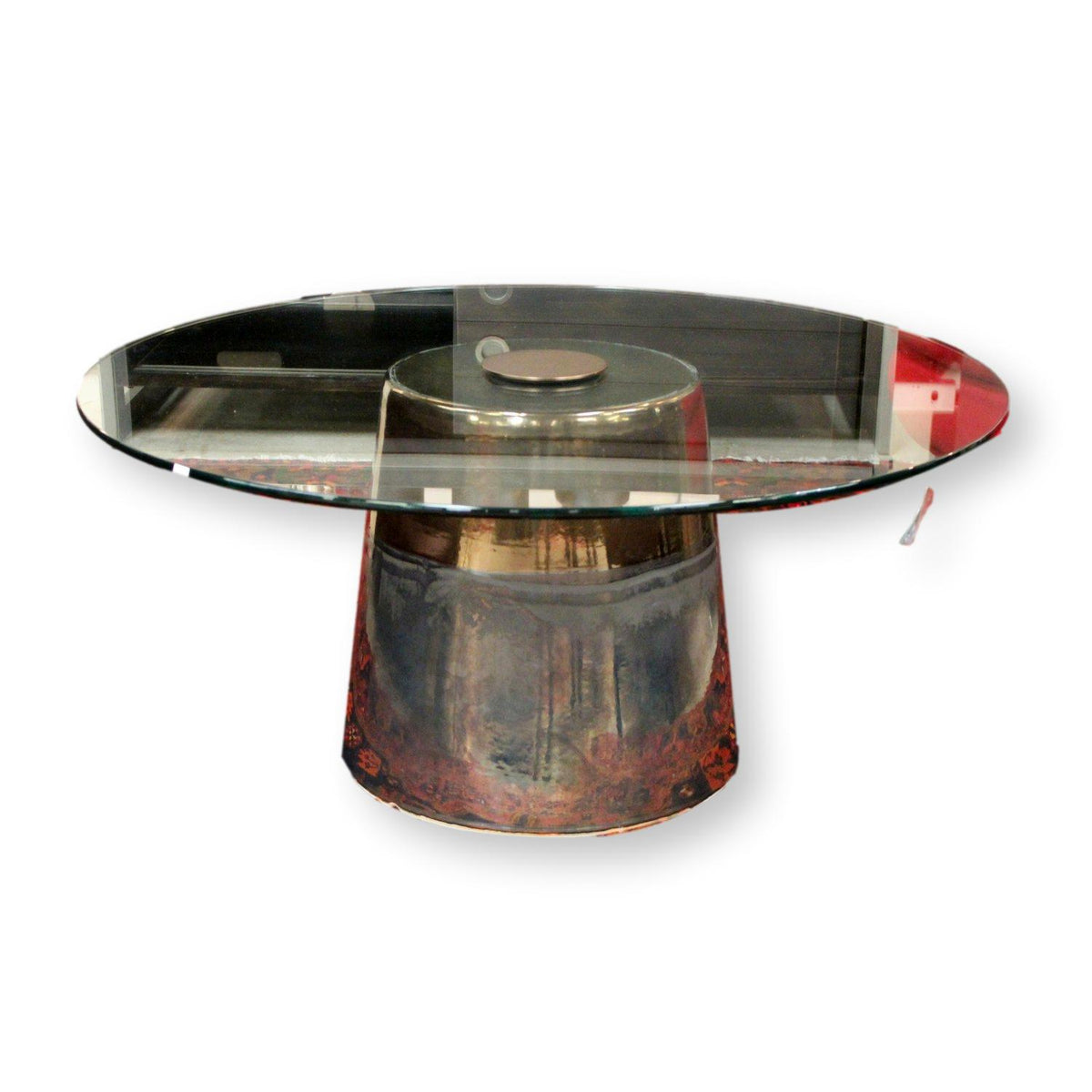 West Elm Round Glass Coffee Table