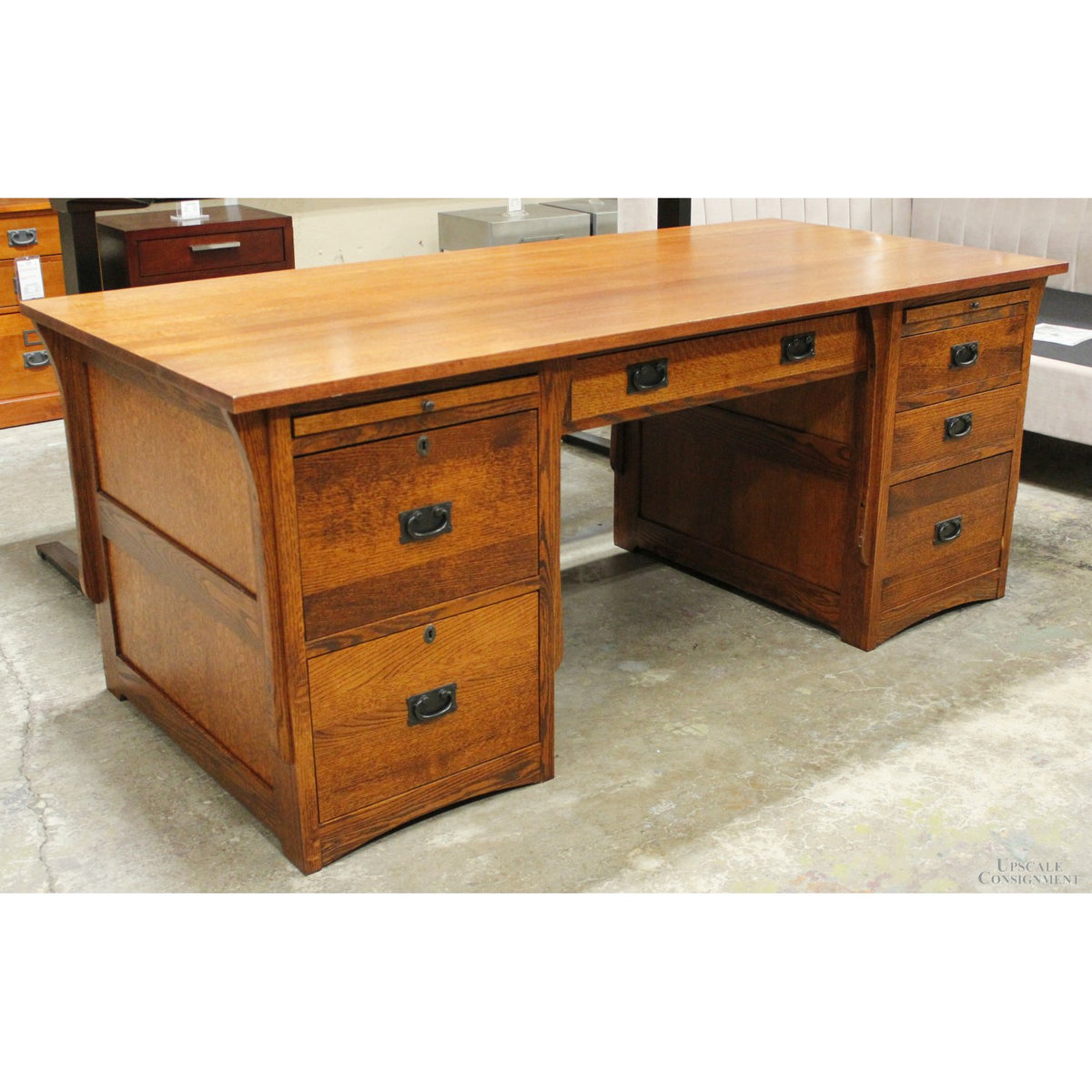 Bentwood Furniture Oak Executive Desk