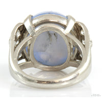 22.92ct Natural Star Sapphire 1.00ctw Diamond Platinum Ring