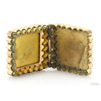 Vintage Tiger's Eye Cameo Locket Pendant with 14K Gold Accents