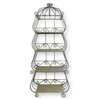 4 Tier Metal & Wicker Shelf