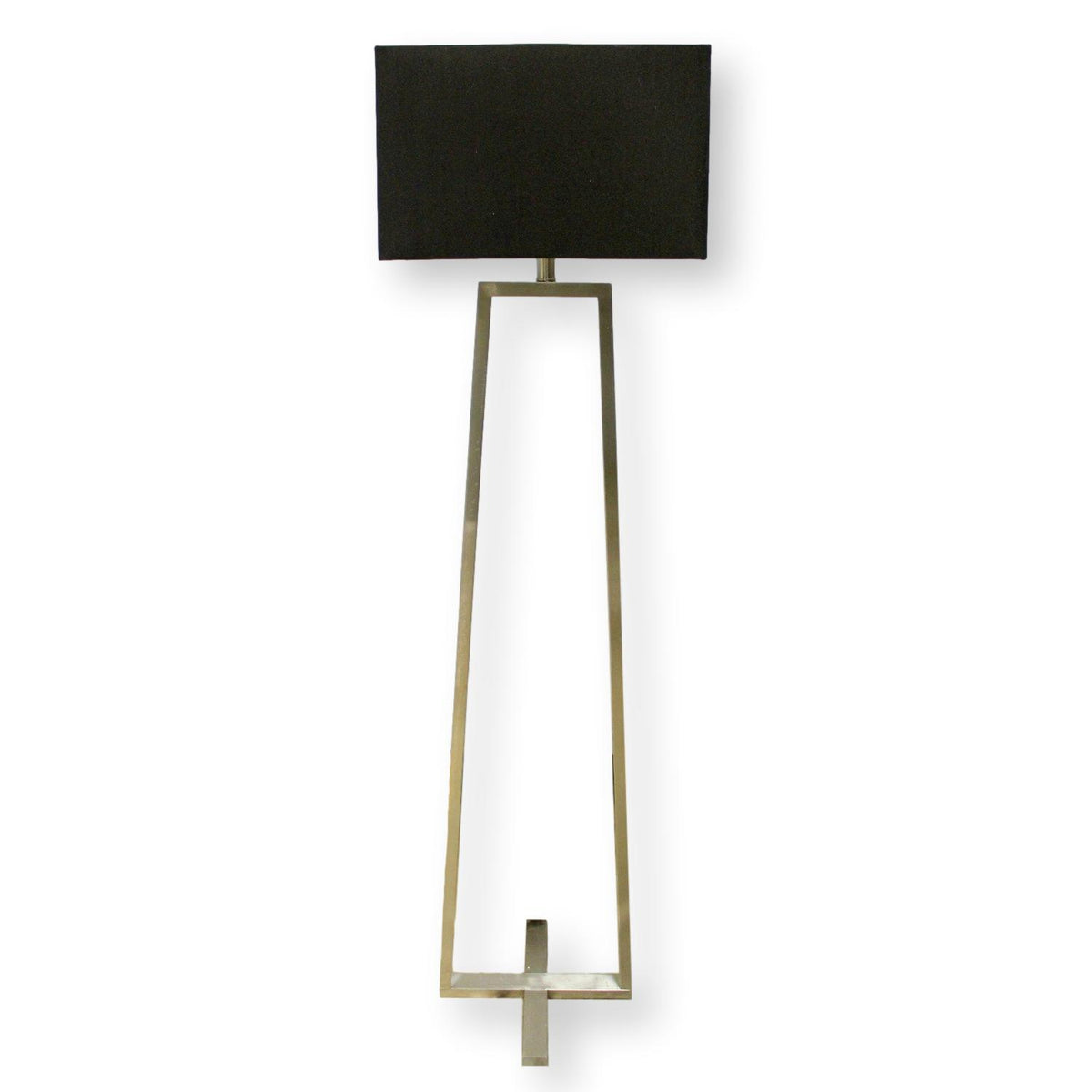 Modern Steel Floor Lamp w/Black Shade