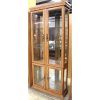 Oak 4 Door Curio Cabinet