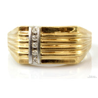 Vintage .09ctw Diamond 10K Yellow Gold Men's Ring