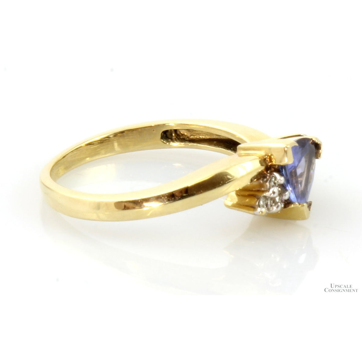 .85ct Violetish Blue Tanzanite & .05ctw Diamond 14K Gold Ring