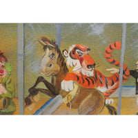 Framed Original Oil Circus Artwork by Dickie Wright