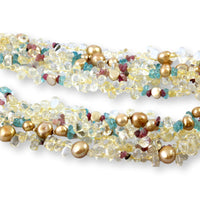 Tutti Frutti Five-Strand Citrine, Imperial Topaz 14K Gold Necklace