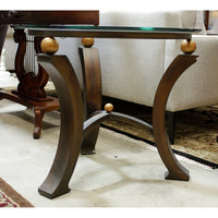 Round Glass Side Table w/Tripod Base