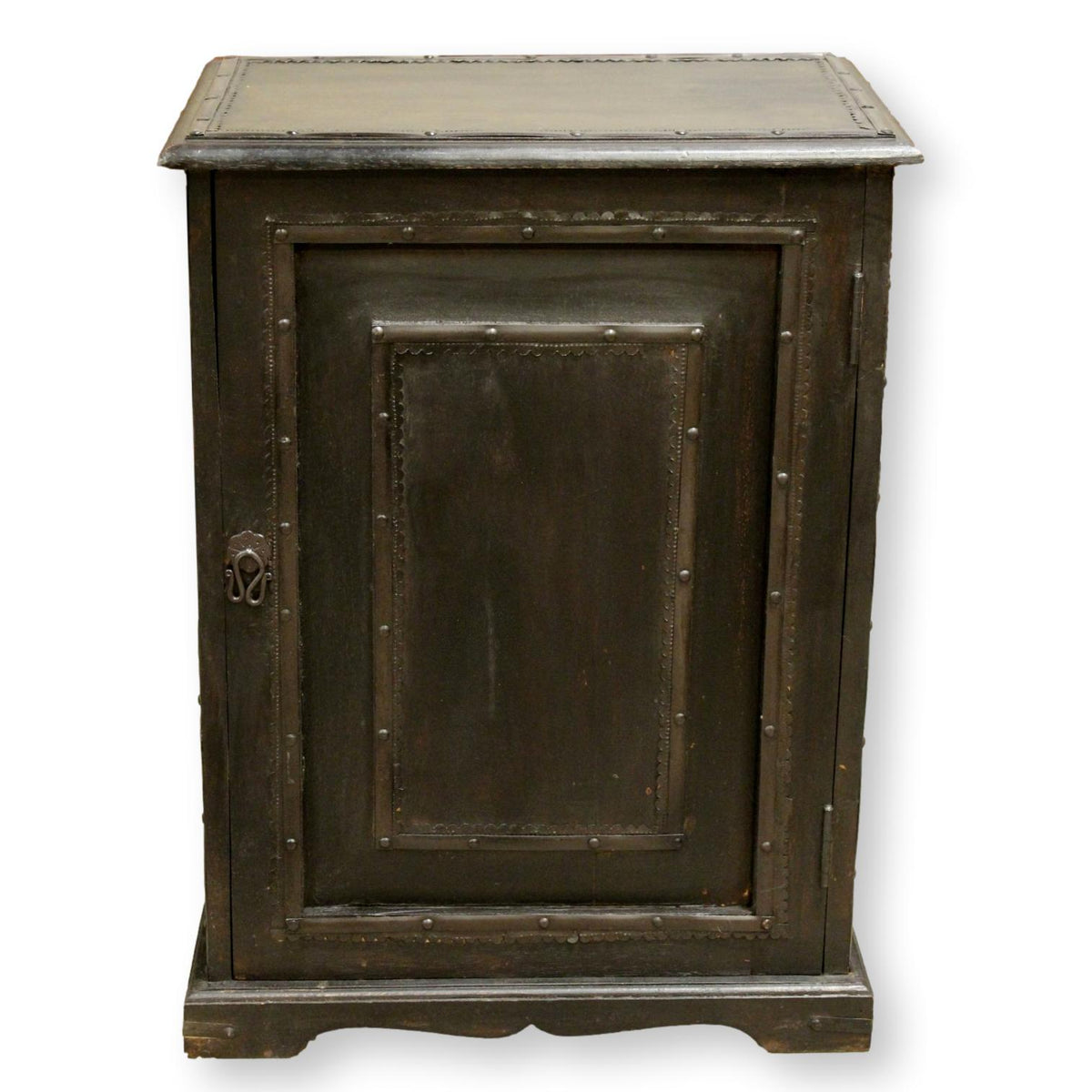 Rustic Black Cabinet Nightstand