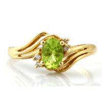 Supreme Jewelry Peridot & Diamond Ring in 14K Yellow Gold