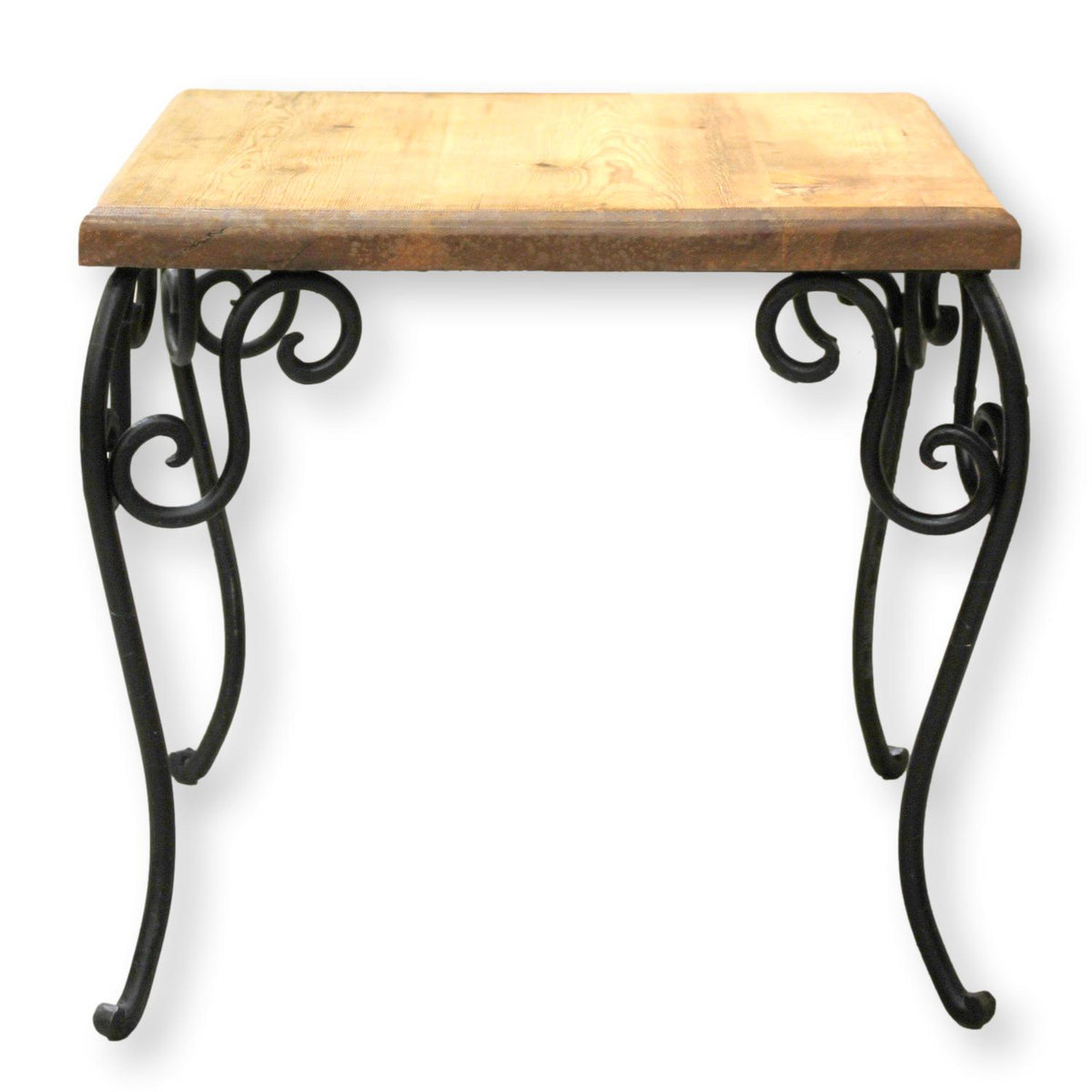 Rustic Wood & Iron Accent Table