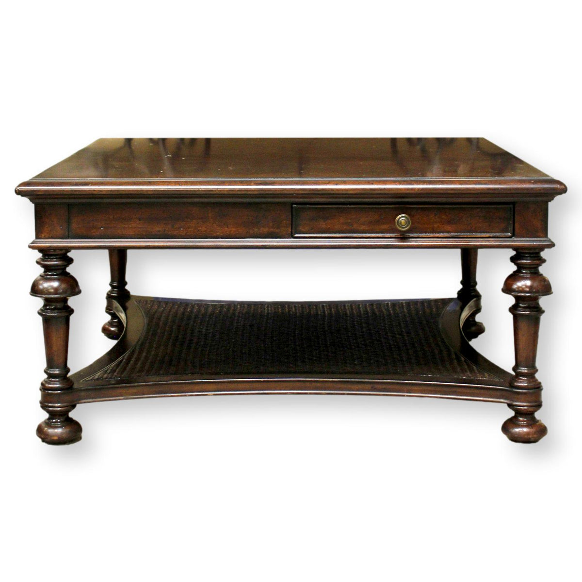 Lexington Square Wood & Rattan Coffee Table